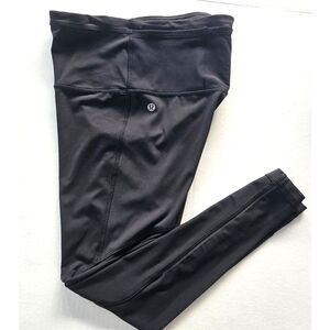 Lululemon Running Leggings | High-Rise Mesh Panel Reflective| Black Size 6 EUC
